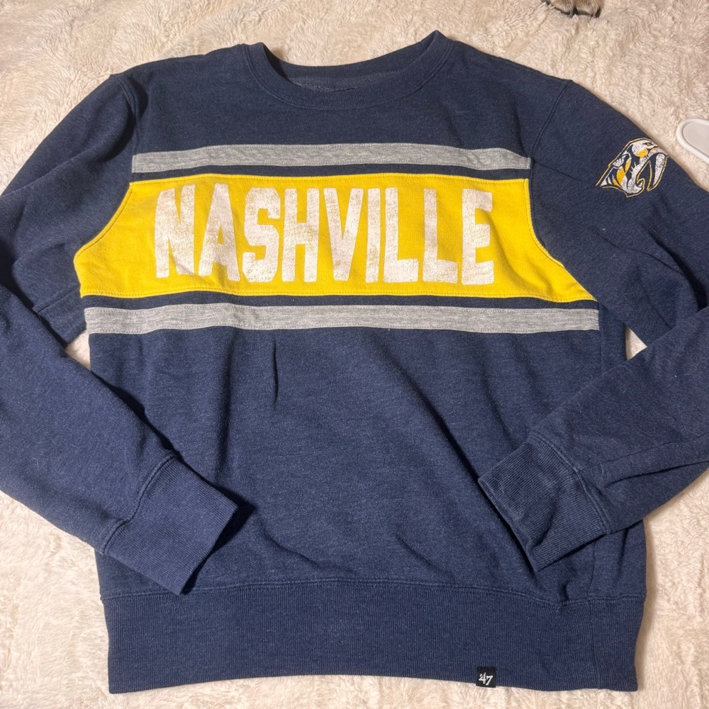 '47 Navy and Yellow Nashville Crewneck Sweatshirt